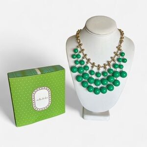 Stella & Dot Jolie Statement Green Beaded Necklace